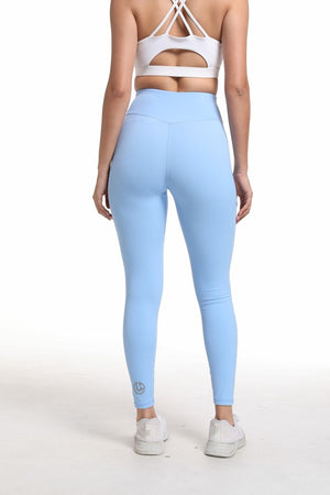 Leggings with Large Logo Women Sky blue/Pink